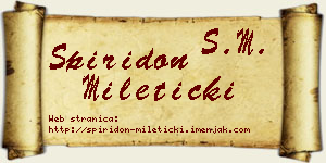 Spiridon Mileticki vizit kartica